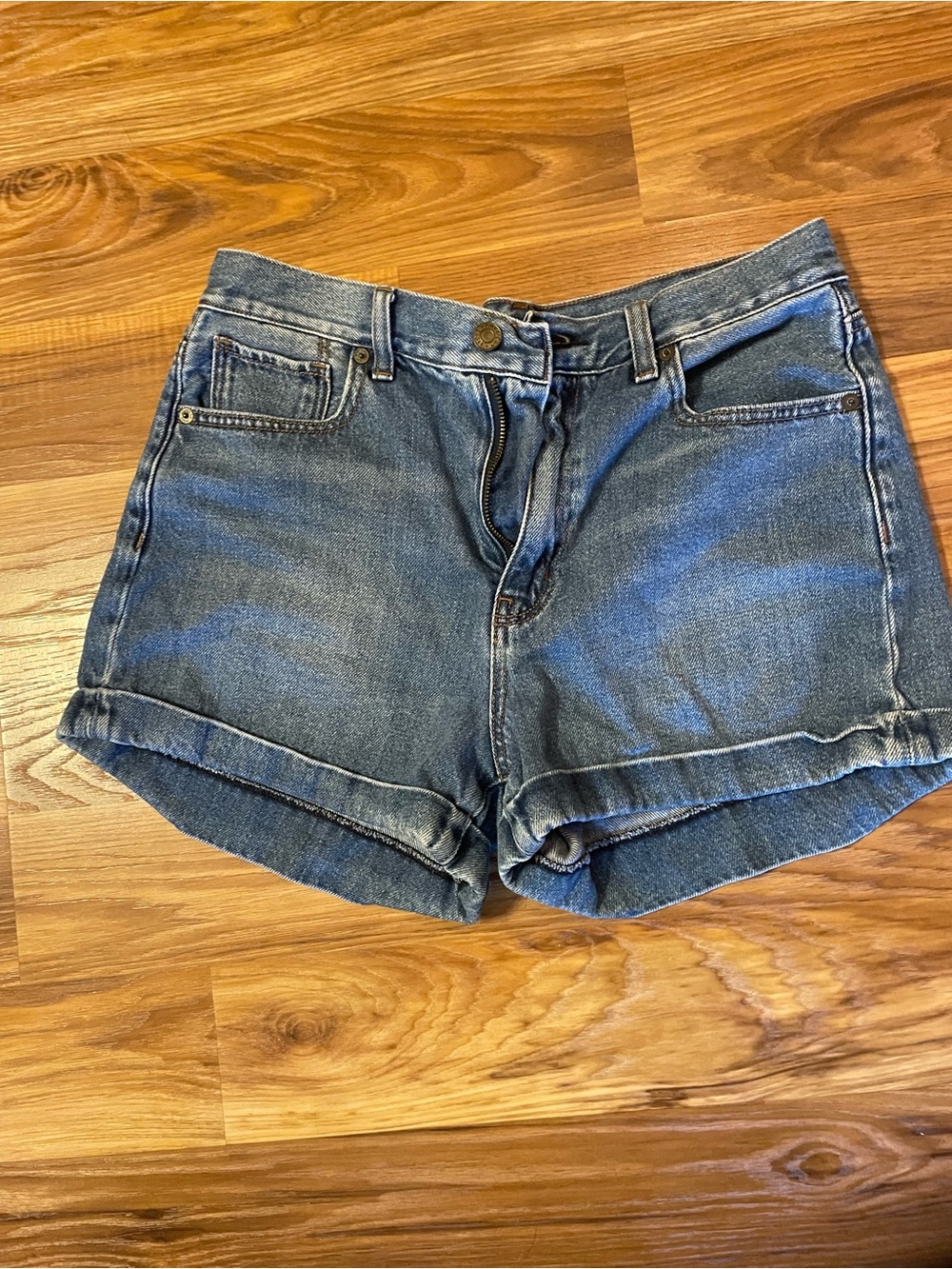 American Eagle Outfitters High-Rise Blue Denim Shorts